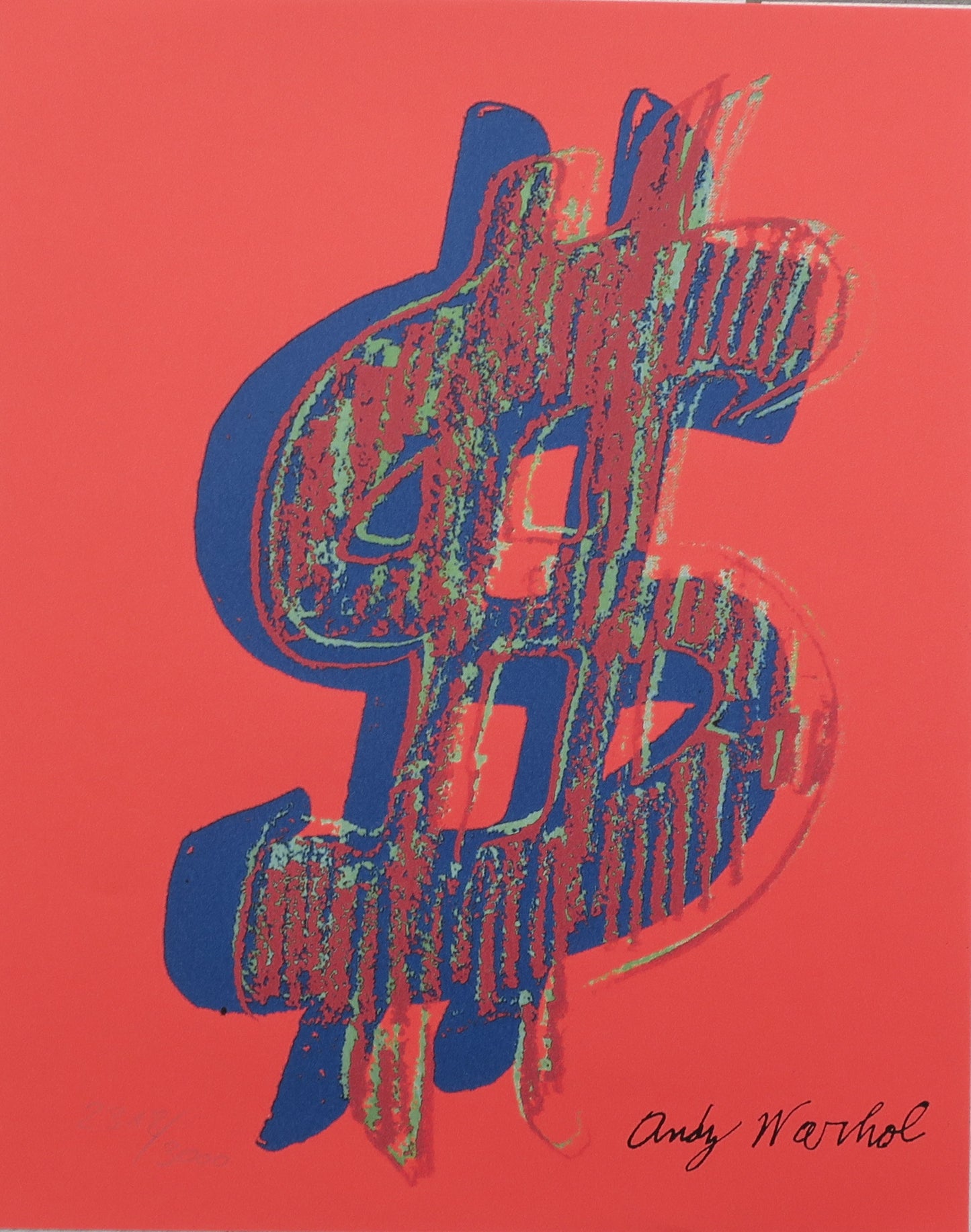 Andy Warhol sign $ red