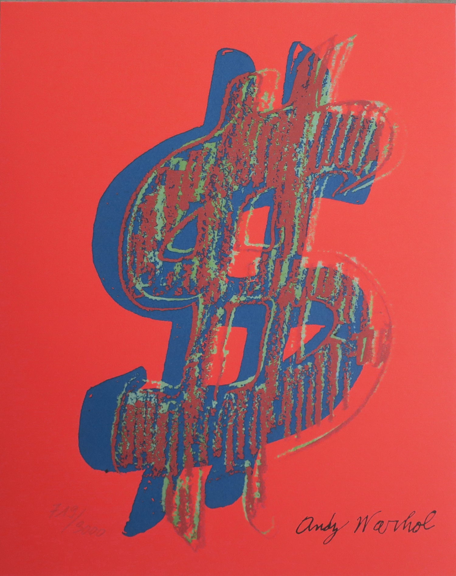Andy Sign Andy Warhol Lithograph Dollar Bill Sign red – newPOPart Gallery
