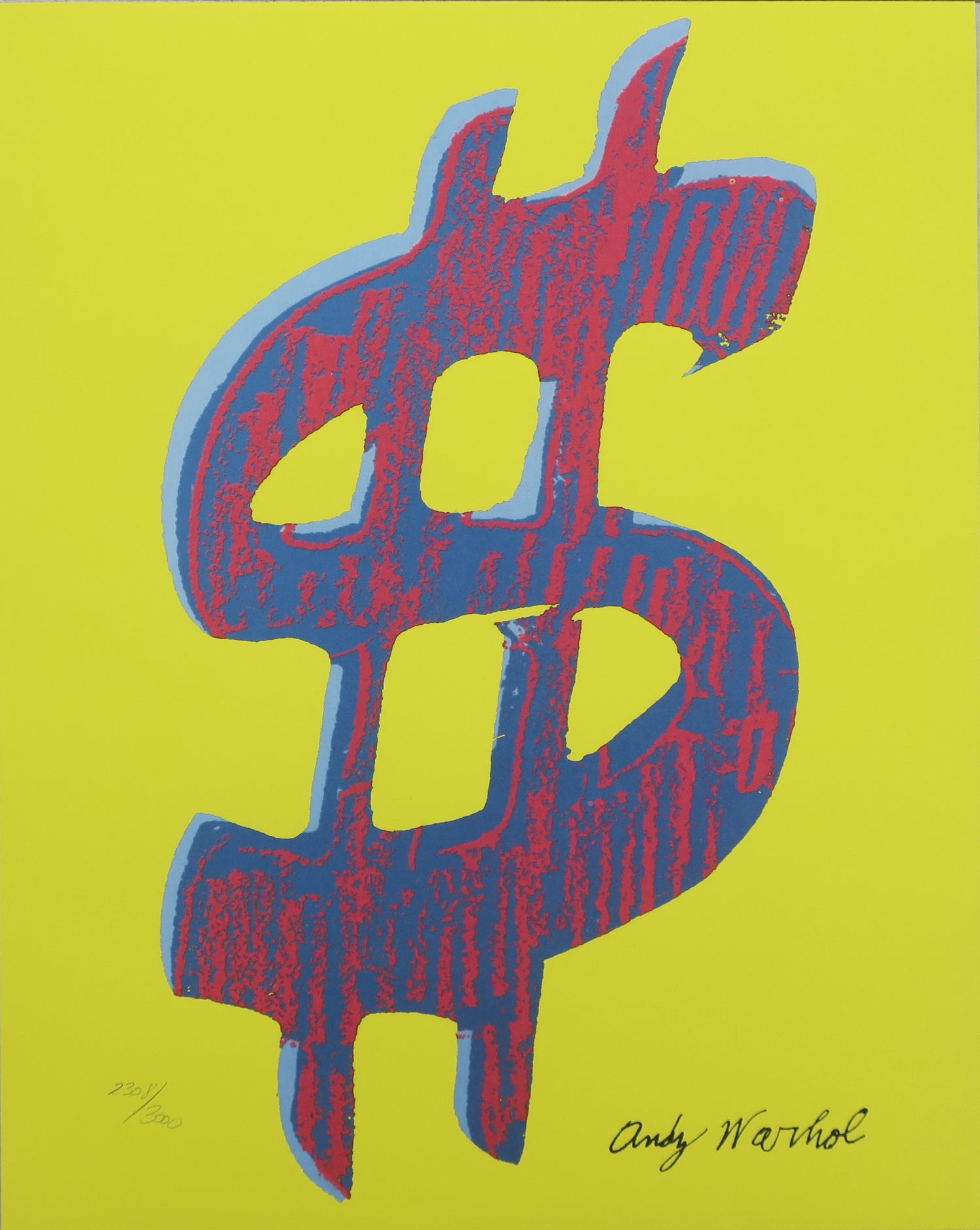 Andy Warhol $ sign Dollar yellow