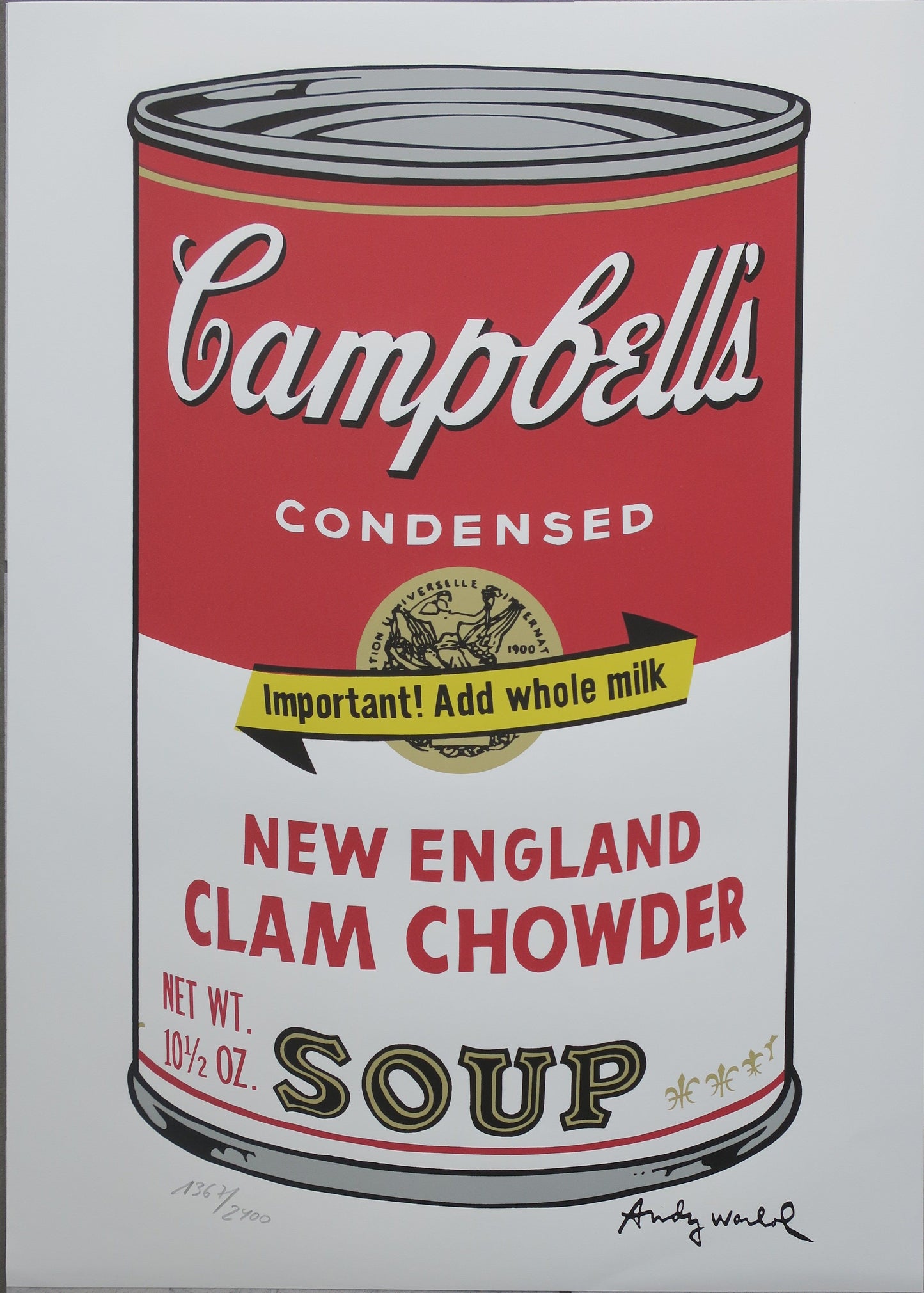Andy Warhol Campbell's Soup new england clam chowder lithograph
