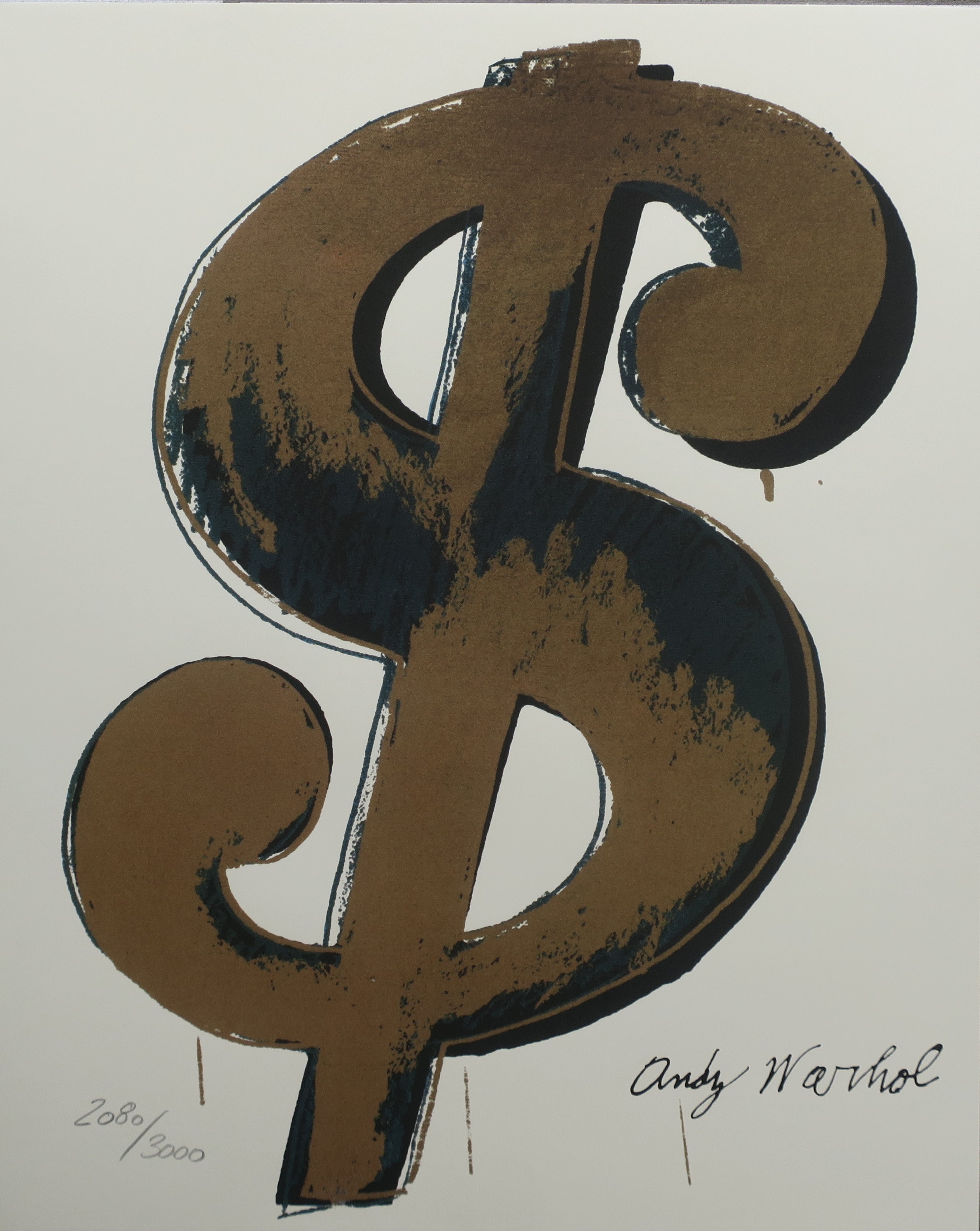 Andy Sign Andy Warhol Lithograph Dollar Sign beige – newPOPart Gallery
