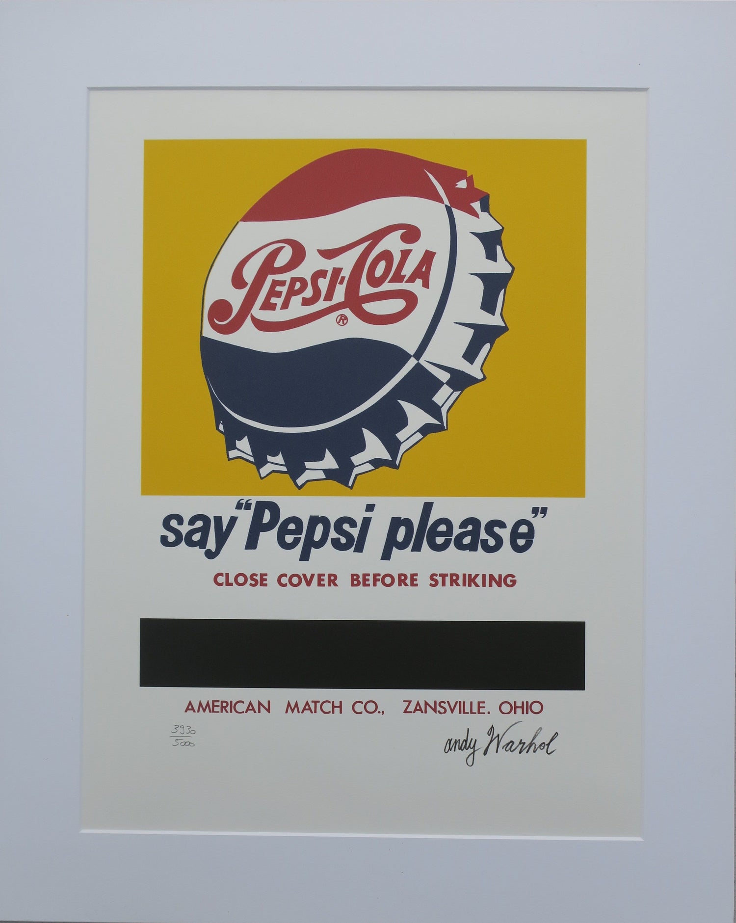 Andy Warhol lithograph say "Pepsi please"